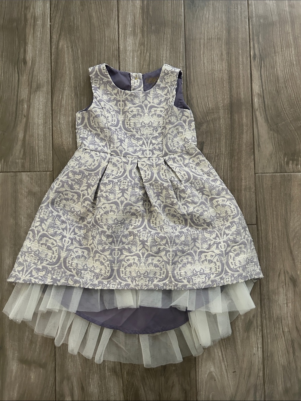 OshKosh B'gosh Lavender and Cream Jacquard Party Dress with Tulle